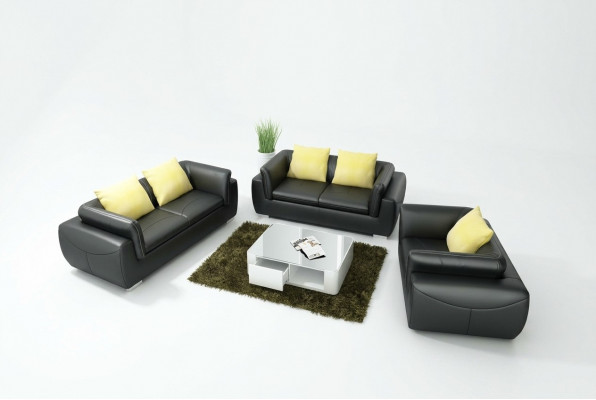 Leren bankstel met USB woonlandschap 3+2+1 zits set Modern design bankstel