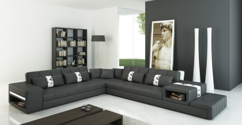 Hoekbank met USB bank bank woonlandschap stoel hoek suite leer textiel Peterso