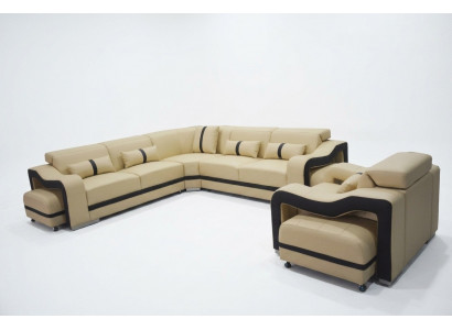 Koop het moderne luxe leren U-vormige hoekbank voor uw woonkamer.
