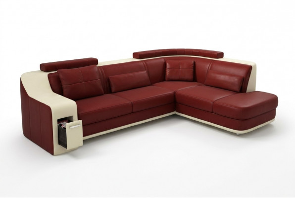 Hoekbank Lederen Textiel Bank met USB-bekleding Woonlandschap L Garnituur Zitting Isching