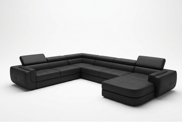 Designersofa Zitkussen Hoek Leren Bankstel Woonlandschap Bank Met USB Kussen Nieuw