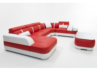 Ontwerp Hoekbank Zitbank Lederen Bekleding Hoekbank Woonlandschap Bank met USB