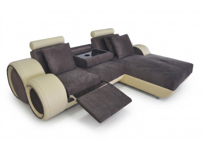 Hoekbank design gestoffeerd leder hoekbank hoekbank bank woonlandschap met USB