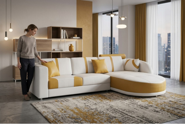 Bankstel Moderne bank Zithoek Lederen bank Bekleding Hoek Woonlandschap USB