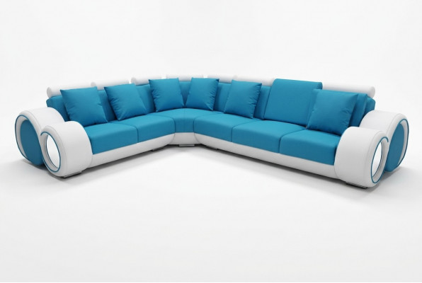 Ontwerp Leren Bekleding XXL Zithoek Woonkamer Hoekbank + USB Designer Bankstel Meubilair Sofas