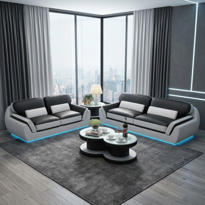 Leren bankstel met USB bankstel Nieuw 3+2 zits set Design Modern Sofa G8038C