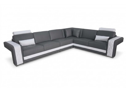 Leren bankstel met USB woonlandschap hoekbankset Modern design L-vormige bankmodel L6010B.