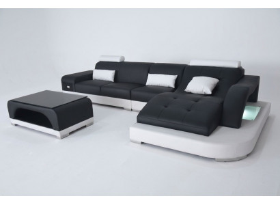 Leder hoekbank met USB woonkamer luxe set hoekbank bankstellen bekleding