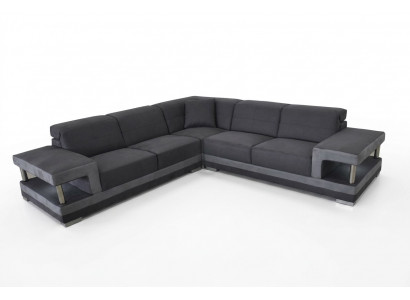 Leder hoekbank met USB-bekleding, luxueuze woonlandschap hoekbankstel bankstellen.