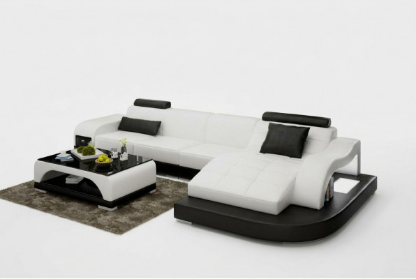Leren bankstel met USB woonlandschap hoekbank hoek meubilair Design Modern Sofa G8009D