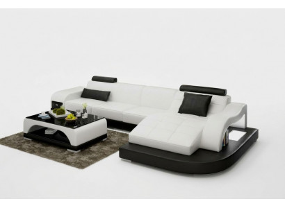 Leren bankstel met USB woonlandschap hoekbank hoek meubilair Design Modern Sofa G8009D