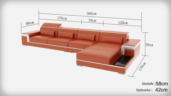 Leren bank USB woonlandschap hoekbank hoekstel ontwerp moderne bank bank nieuw