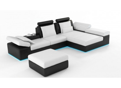 Leren bankstel bank met USB woonlandschap hoekbank set ontwerp Modern Sofa K5014C