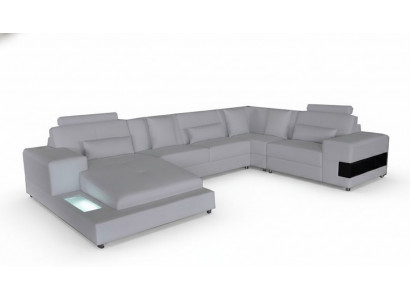 Leren bankstel bank woonlandschap hoekstel modern design bankstel u-vorm met USB