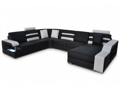Eckbank met USB-bekleding van echt lederbank Sofas Bank Lounge meubilair