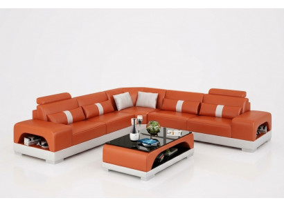 Moderne hoekbank hoekbank L-vormig XXL bankstel met USB Nieuw