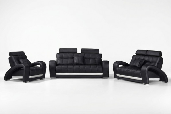 Leren bankstel met USB woonlandschap 3+2+1 zits set modern design bankstel B2023