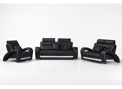 Leren bankstel met USB woonlandschap 3+2+1 zits set modern design bankstel B2023