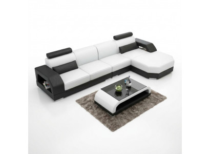 Leren bank + USB woonlandschap hoekbank hoekbank set design bank bank nieuw G8001C