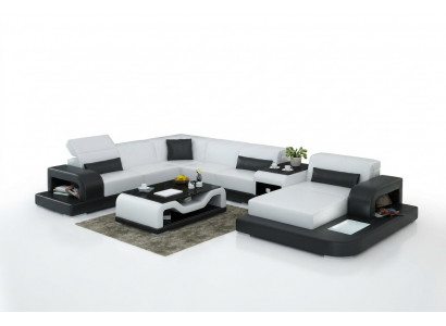 Hoekbank Sofa + USB bekleding woonlandschap gestoffeerde hoekbank designbank leren bank nieuw