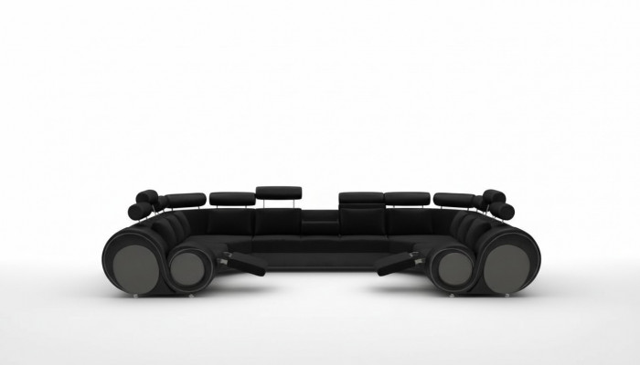 Ontwerper XXL woonlandschap bank met USB bankstel hoekbank textiel stof Nieuw