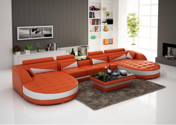 Modern design U-vormige hoekbank voor een stijlvol woonkamer.