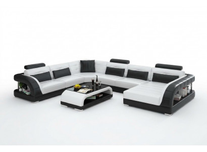 Sofagroep met USB-bekleding, bankstel 3+2+1 lederen banken bankstellen compleet
