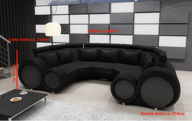 Hoekbank + USB-winkelhoek U-vorm Stof Groot XXL Hoekbank Stof Sofa Nieuw