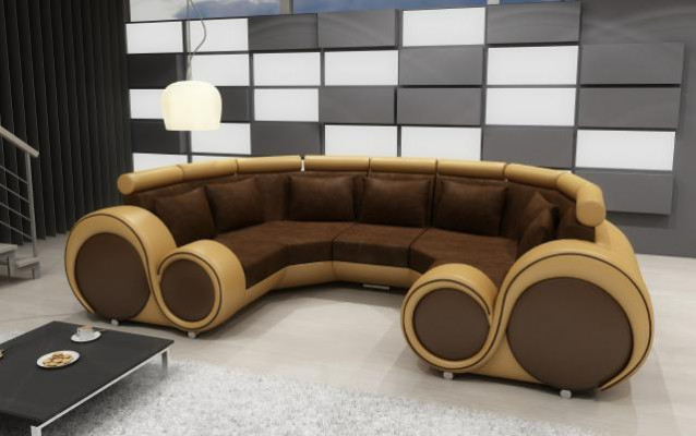 Hoekbank + USB-winkelhoek U-vorm Stof Groot XXL Hoekbank Stof Sofa Nieuw