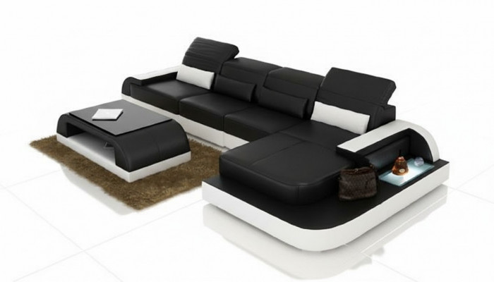 Moderne elegantie. De nieuwe U-vormige hoekbank met uitstekende bekleding.