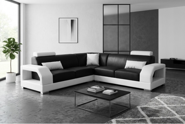 XXL hoekbank + USB, leren woonlandschap set Design Modern Sofa L-vorm G8001B