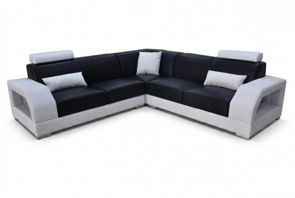 XXL hoekbank + USB, leren woonlandschap set Design Modern Sofa L-vorm G8001B