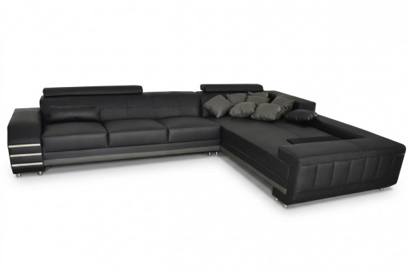 Eck Leder Bank + USB bekleding zitgroep woonlandschap ontwerp XXL L-vormige hoek