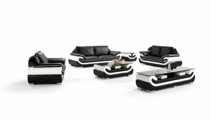 Sofa set Kussenbank + USB set 3+2+1 lederen bankenbanken bankstel Stoelen Set T777