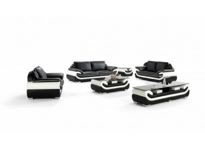 Sofa set Kussenbank + USB set 3+2+1 lederen bankenbanken bankstel Stoelen Set T777