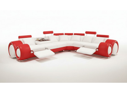 Leren bank met USB, hoekbank hoekbank design moderne bank A1163