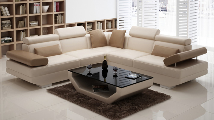Lederen bank Bank met USB woonlandschap Hoekbank Set Design Modern Sofa