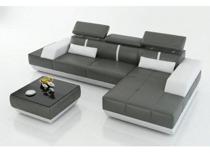 Leren bank Bank met USB, Woonlandschap hoekbank set Design Modern Bank K5015C