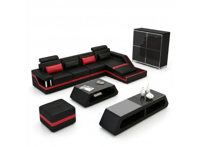 Designer hoekbank bank woonlandschap Big Modern lederen bank met USB HAMBURG III