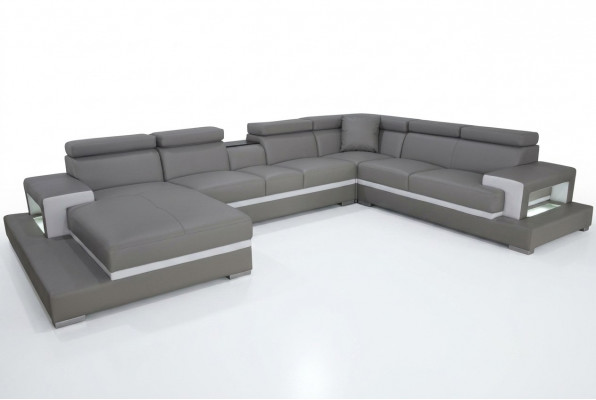 Moderne zitkussen woonlandschap woonkamer bekleding hoekbank USB + licht