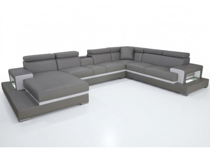 Moderne zitkussen woonlandschap woonkamer bekleding hoekbank USB + licht