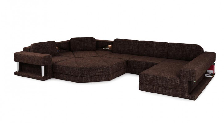 Hoekbank met USB-bekleding, textieldesignbankstel, woonlandschapparlement