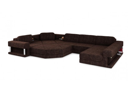 Hoekbank met USB-bekleding, textieldesignbankstel, woonlandschapparlement