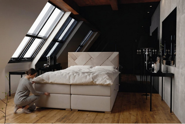 Boxspringbed Hotel Dubbel Luxe Bedden Gestoffeerde Bedlade Functie 140x200cm