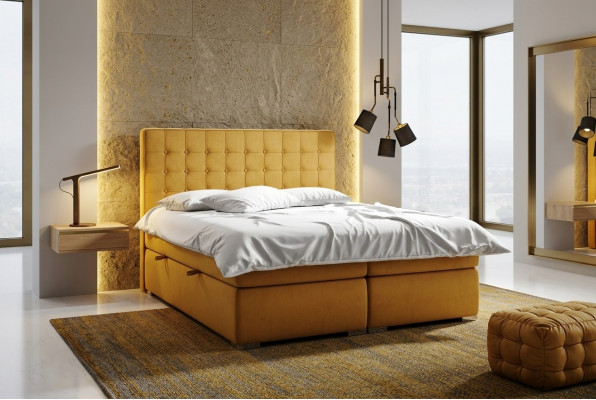 Boxspring Bed Hotel Dubbel 160x200 cm Luxe Bedden Gestoffeerde Opbergfunctie
