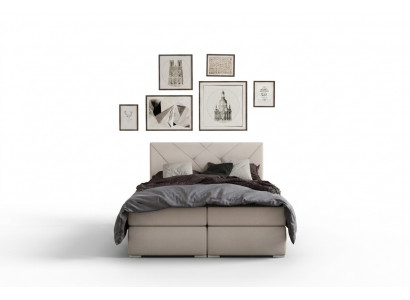 Moderne Boxspringbedden Hotel Dubbel Luxe Bed Beklede Doos Functie Leer
