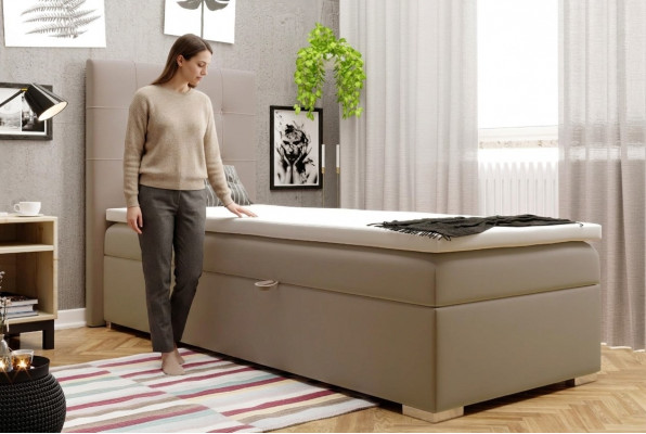 Luxe boxspringbed hotelbedden gestoffeerde functie bedlade 90x200cm