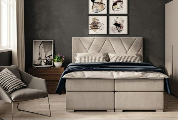 Chesterfield slaapkamer boxspringbed tweepersoonsbedden gestoffeerde kast functie