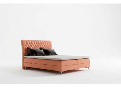 Chesterfield boxspring bed dubbele designbedden beklede kast functie hotel