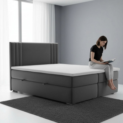 Boxspring Bed Dubbel Hotel Compleet Set Matras Topper Bedden Functiekast